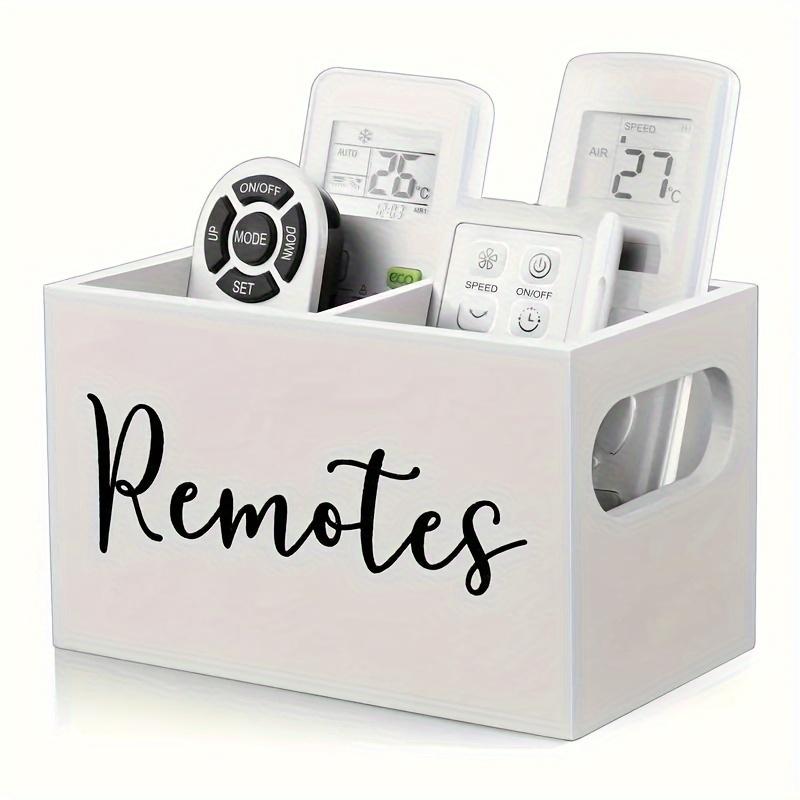 Классический деревянный ящик для хранения пультов дистанционного управления с 2 отделениями - органайзер с открытым верхом для домашнего декора гостиной, контейнеры для организации дома белый