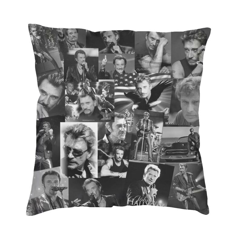 Motorcycle Johnny Hallyday Pillow Case Xcm Decorative French Rock Singer Modern Cushion Cover Soft Pillowcase