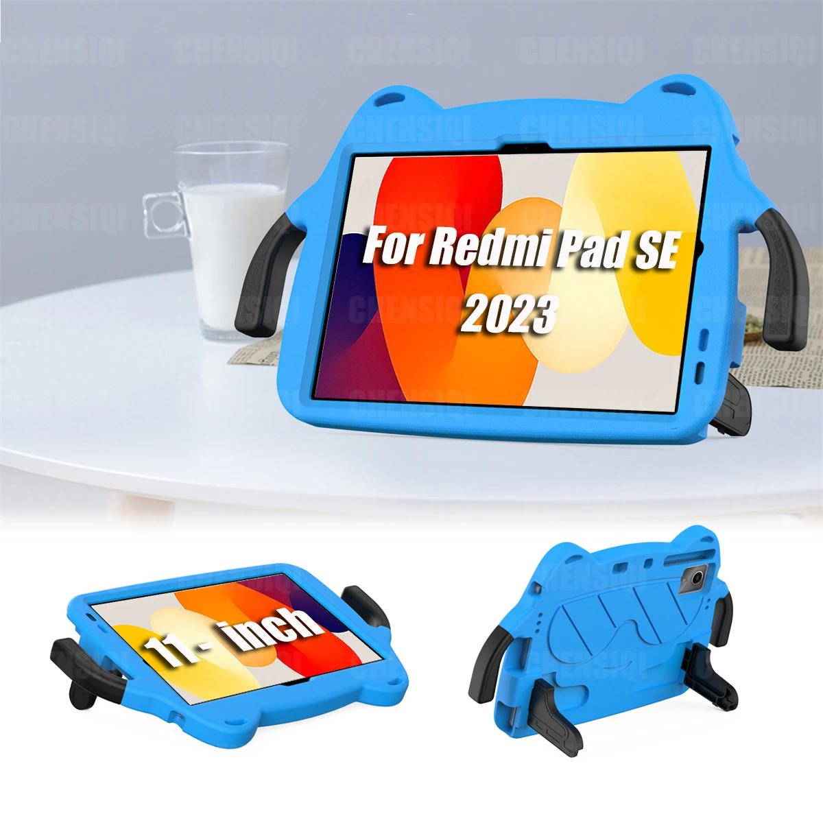 Étui Coque Stand en EVA pour Enfant pour Tablette Redmi Pad SE 11 Pouces Étui de Protection antichoc avec Poignée pour Housse Redmi Pad SE 11 Redmi Pad SE 11 inch bleu