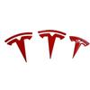 ZFX1 3pcs Car Front Rear Emblem Sticker Black for Tesla Model 3 Model Y Tail Box Auto Steering Wheel Decoration Modified Accessories