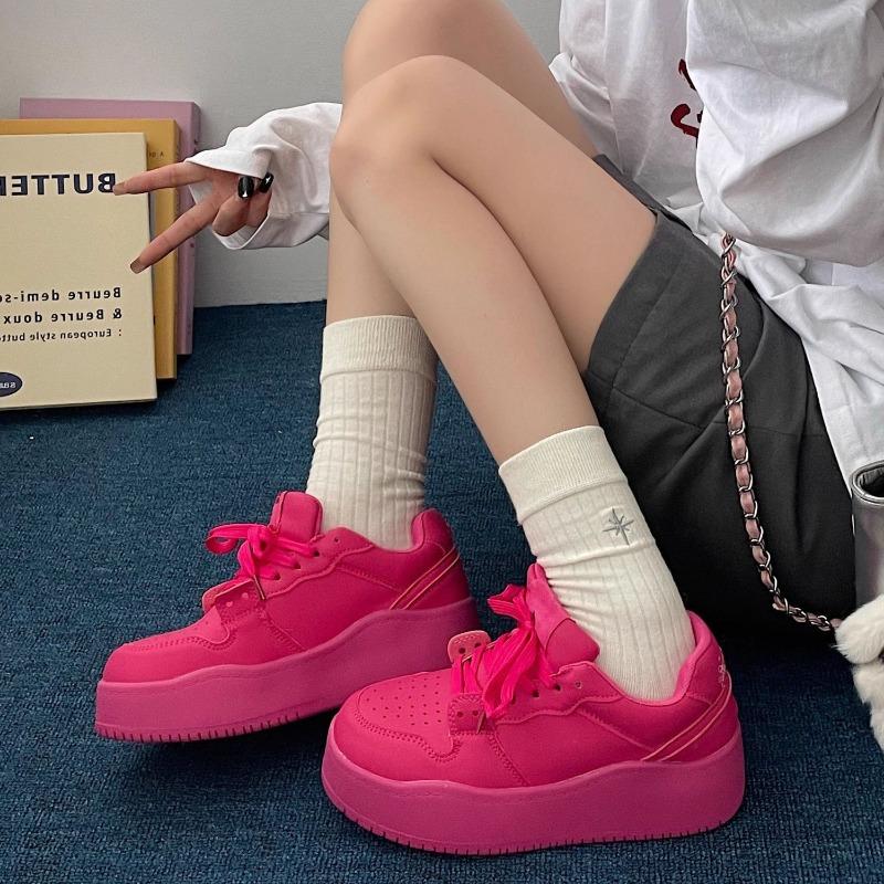 Sapatos de plataforma grossa dopamine, versáteis, sapatos casuais amarelos novos de verão para mulheres