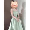 Summer Atmosphere Small Skirt Seaside Vacation Halter Suspender Dress Women's Summer New French Temperament Long Dress