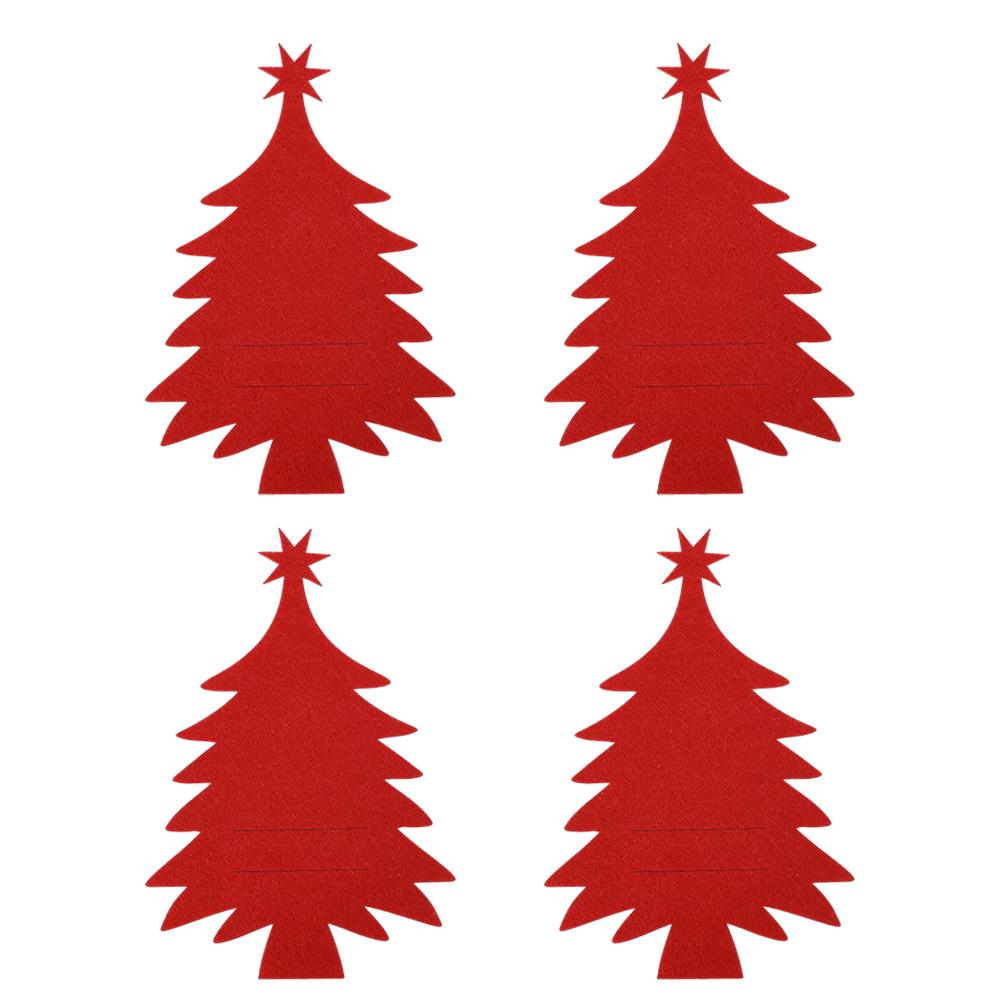 4PCS Christmas Cutlery Holder Bags Snowflake Xmas Tree Knife And Fork Pocket Cutlery Bag Xmas New Year Dinner Table Decorations