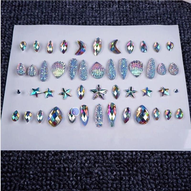 Rhinestones Yüz Mücevher Elmas Gözler Makyaj Sanatı Eyeliner Glitter Yüz Takı Çıkartmalar Geçici Dövme Parti Vücut Makyaj Araçları