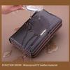 Biznesmeni Portfele Skórzana torebka na telefon komórkowy Torebka na zamek błyskawiczny Duże etui na karty