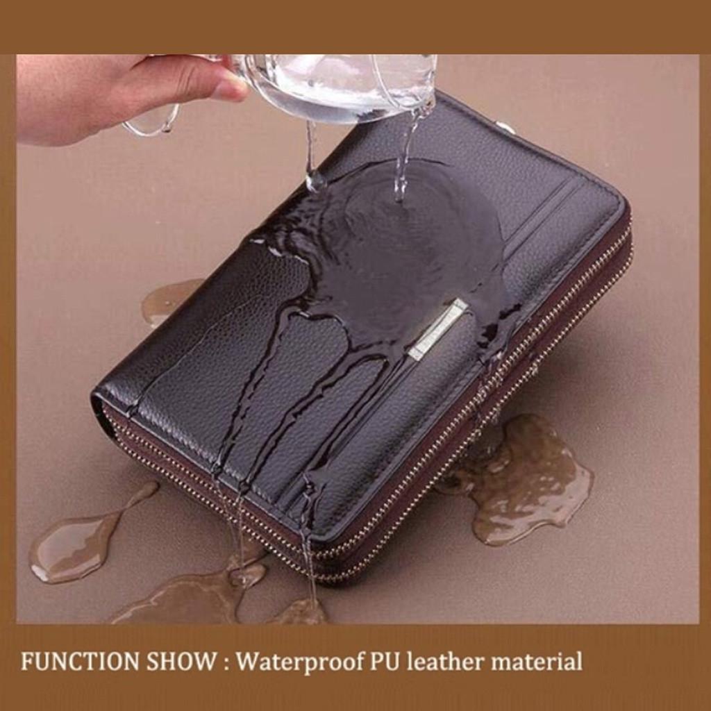 Biznesmeni Portfele Skórzana torebka na telefon komórkowy Torebka na zamek błyskawiczny Duże etui na karty