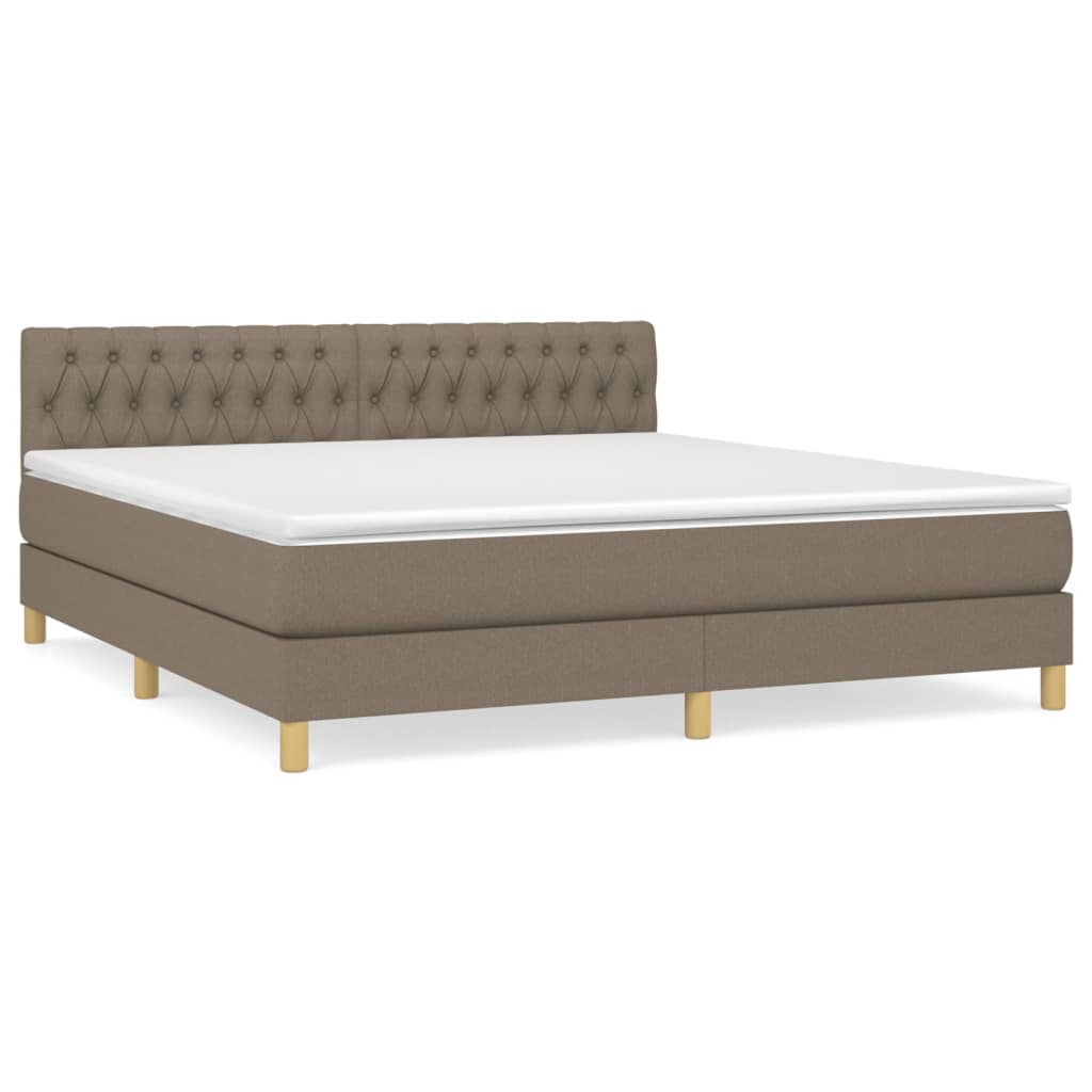 Box Spring Bed with Mattress Taupe 180x200 cm Fabric