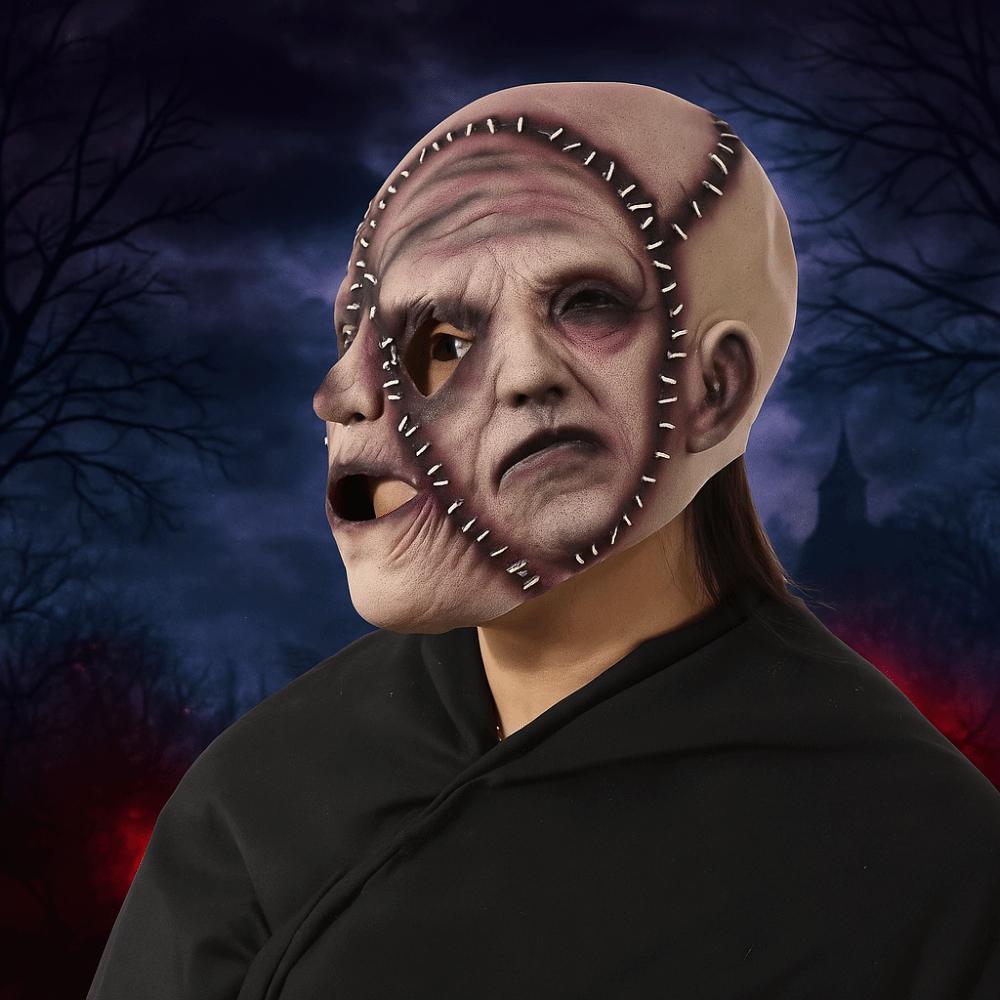 Soft Halloween Scary Mask Realistic Cosplay Costume Mask Three-Sided Scar Human Face  Cosplay Party
