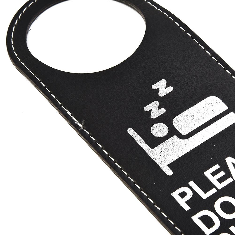Door Sign Black Hang On Door Or Wall Leather Many Occasions