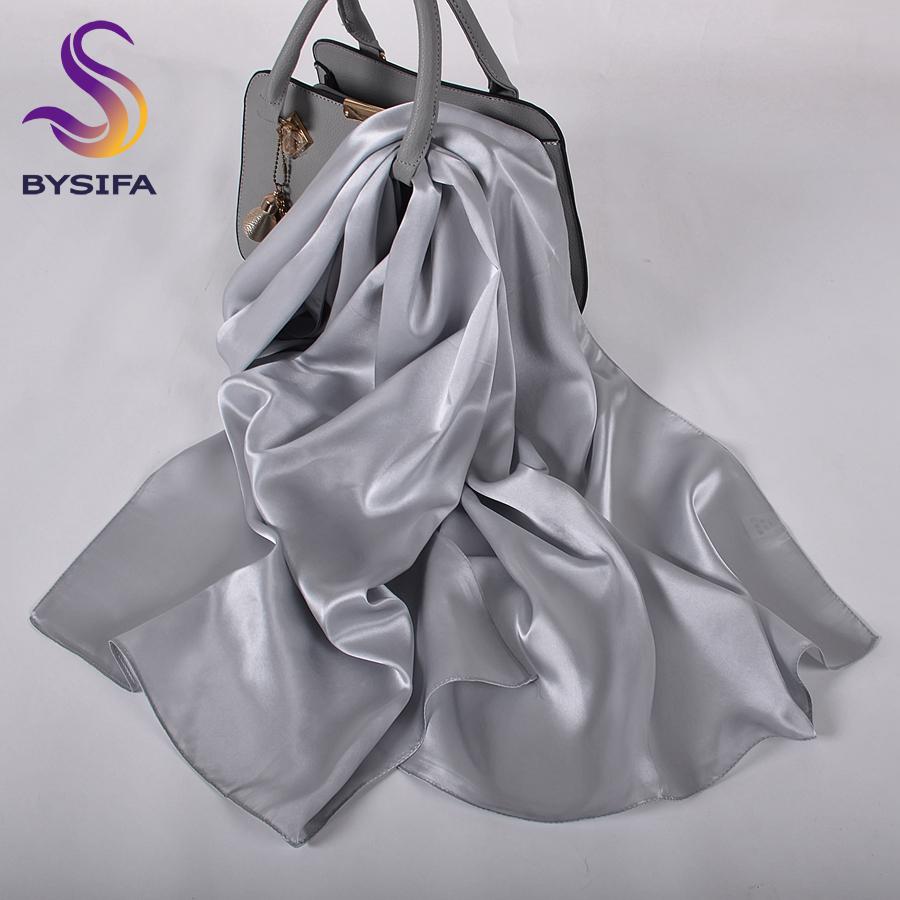 [BYSIFA]  Pure Silk Wine Red Silk Scarf Shawl Women Fashion Luxury Crepe Satin Silk Long Scarves Ladies Brand Head Scarf Cape