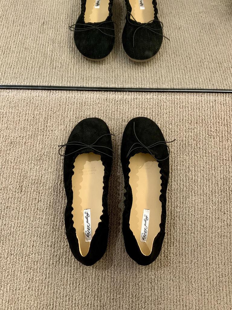 Flat-bottomed Small Silver Retro Light Mouth Gentle Single Shoes Women's Autumn New Bow Fairy Ballet Style Commuter Ladyshoes