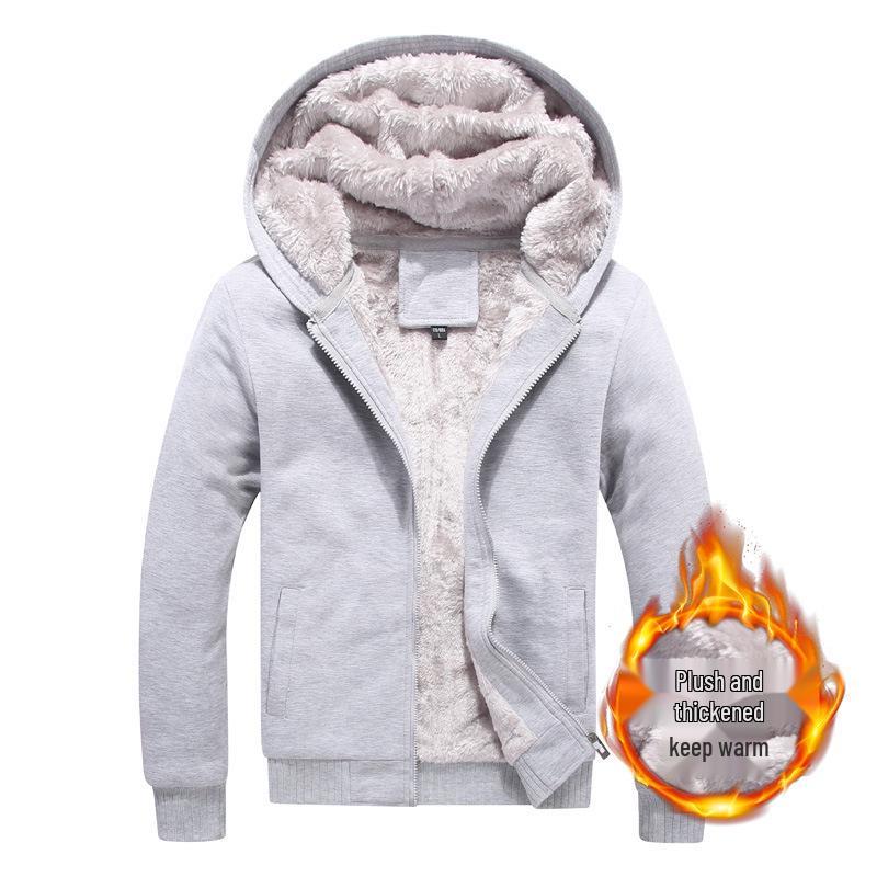 Men's Fashionable Hooded Cardigan: Thickened Winter Sports Hoodie with Fleece Lining
