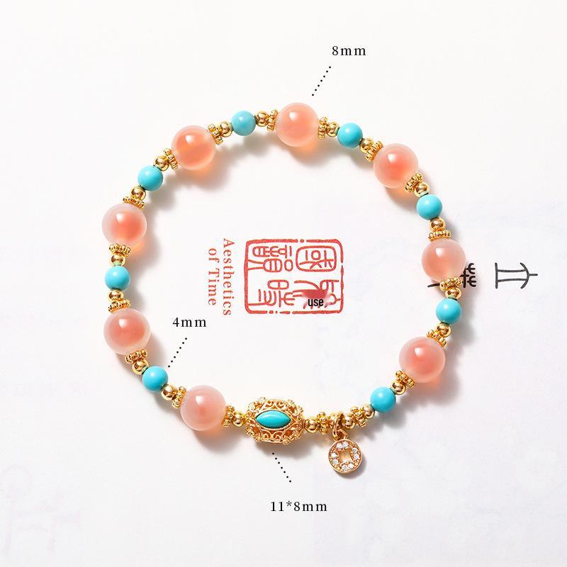 Aquamarine & White Crystal Beaded Bracelet: Fairy Summer Style for Girls, Sweet & Simple Fashion Hand Jewelry with a High-End Feel