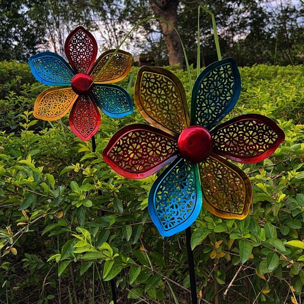 Eisenkunst Nordischer Rotator Eisen Einbetonierter Windmühlen Metall Garten Windrad Rotator