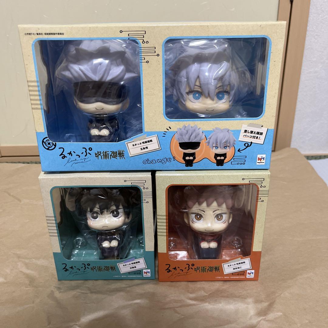 

[USED] Gojo Satoru, Itadori Yuji, Fushiguro Megumi Jujutsu Kaisen Figures with Rukappu Cushion Bonus