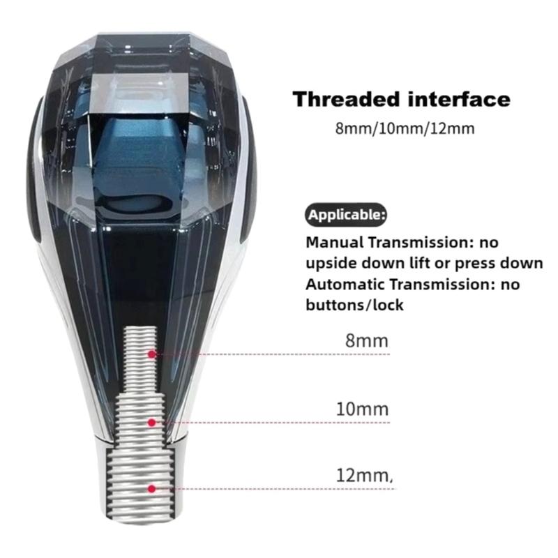 Multicolor Dynamic Light Effect Gear Shifter Knob Make Of PC Material For Cars Easy Installation Ergonomic Shifter Knob