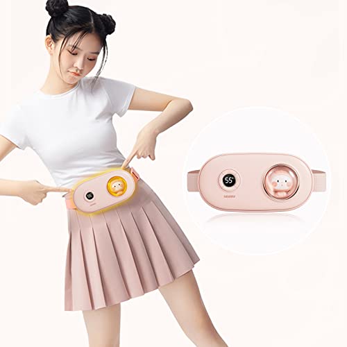 Waist Heating Belt, Abdominal Hot Belt, Waist Supporter, 5 Adjustable Temperature Settings, 3 Temperature Settings, Cute Cat LCD Display, Electric Hea