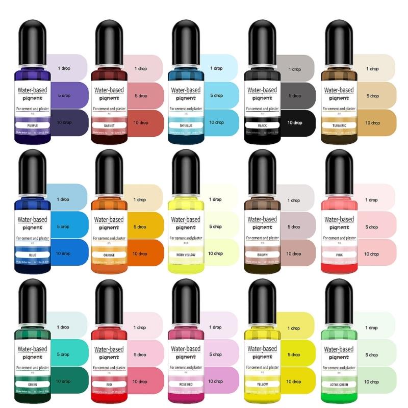 Flüssiger Epoxidharz-Farbstoff, 15 Farben, flüssiger Farbstoff, Pigmentfarbstoff für Kunstharzschmuck, handgefertigtes Kunsthandwerk, Farbherstellung