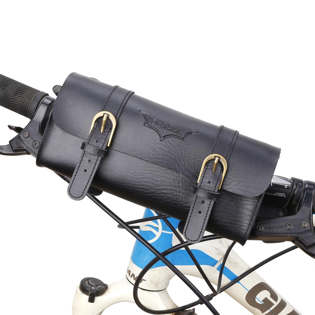 Synthetic Leather Bike Handlebar Bags Vintage  Handlebar Bag  Front Frame Bag Bike Pouch Storage Bags