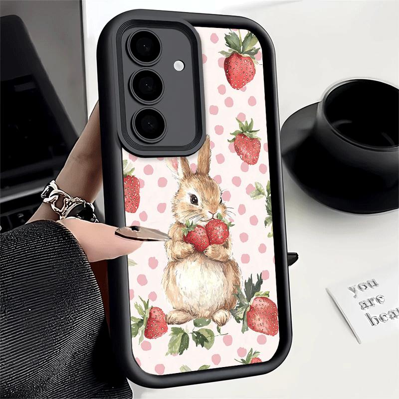 Phone Case for Samsung Galaxy A17 A16 A15 A14 A13 Cute Cartoon Bunny Rabbit A56 A36 A26 A55 A35 A25 A54 A34 A24 A53 A33 A23 A07