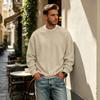 Men's Lined Crewneck Long Sleeve Sweatshirt Casual Loose Fit Pullover for Fall Winter