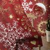 Christmas Snowflake Red Sheer Curtains for Living Room Decoration Window Curtains for Kitchen Tulle Voile Organza Curtains