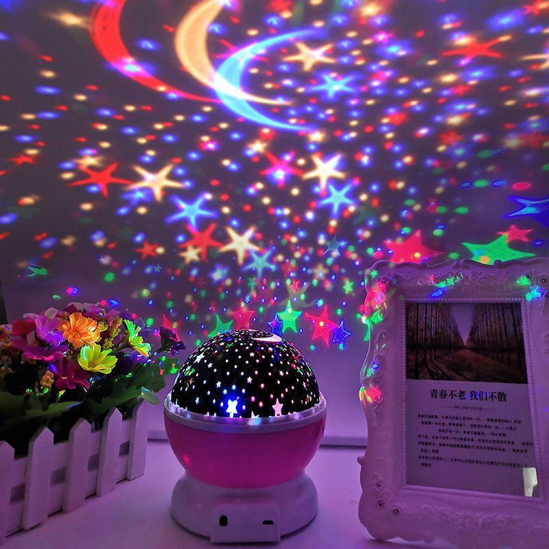Starry Projector Night Light Rotating Sky Moon Lamp Galaxy Lamps Home Bedroom DecorationStarlight Christmas Lights for Kids Gift