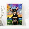 Funny Dogs Starry Night Van Gogh Canvas Painting Abstract Print Dog German Shepherd Bulldog Posters Wall Art Picture Home Decor