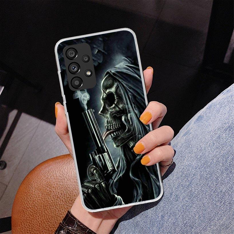 Reaper Skull Skeleton Gun Phone Case For Samsung Galaxy A17 A16 A15 A14 A13 A57 A56 A55 A54 A53 A37 A36 A35 A34 A33 A26 A25 A24