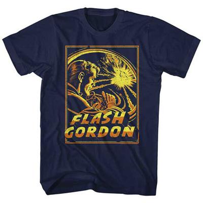 Flash Gordon Space Explosion Slim Fit Navy Unisex T-shirt