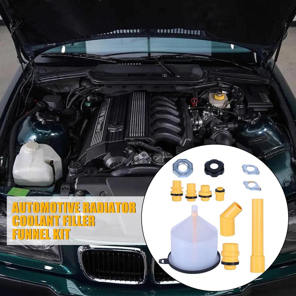 Coolant Flush Kit with 15Piece Radiator Funnel - Spill-Proof Cooling System Supplies for RV Tank Brake Fluid & Windshield Washer