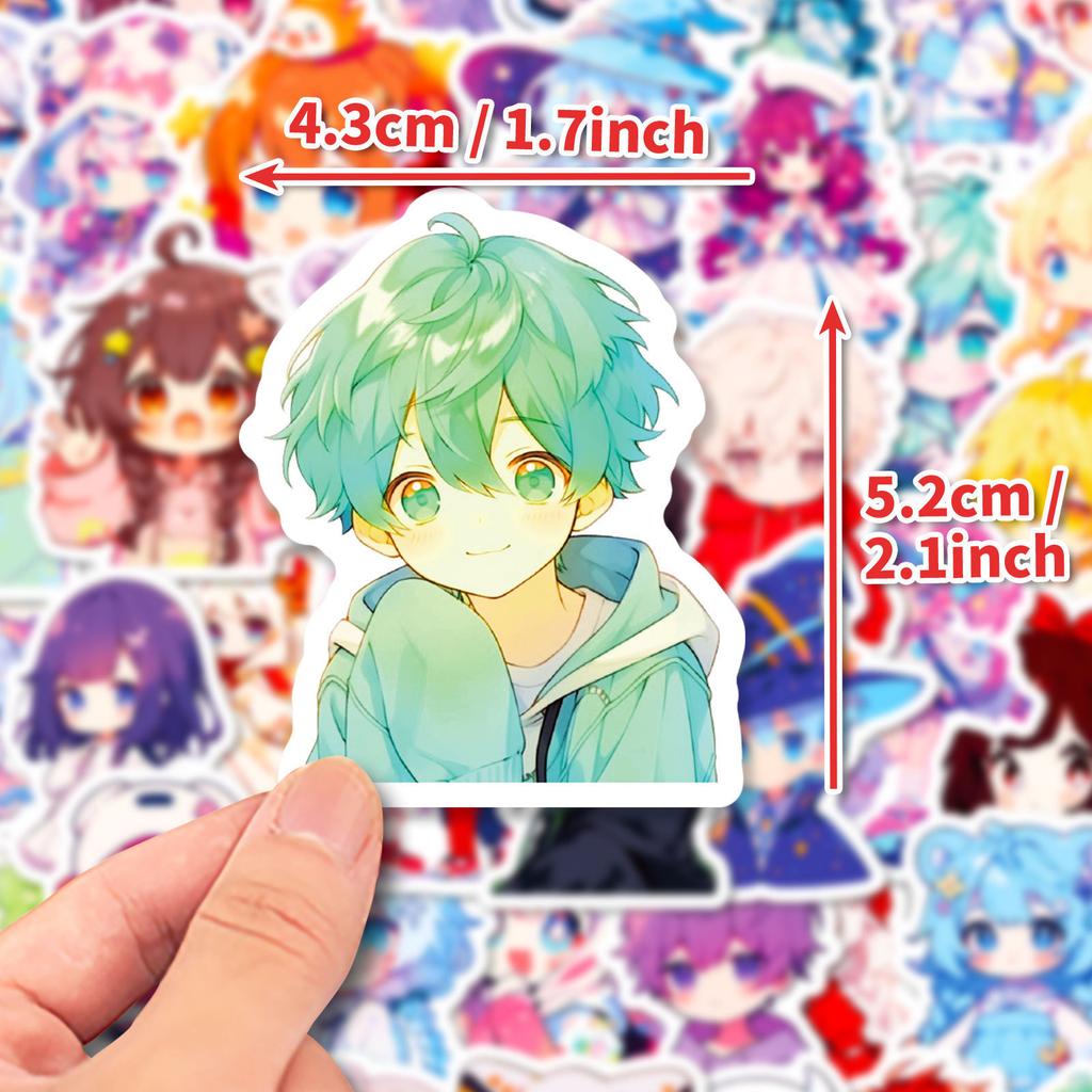 50 Pegatinas de Dibujos Animados Anime Versión Q Divertidas Nuevas Lindas Dibujos Animados DIY Periférico Nicho Creativo Publicaciones Ipad