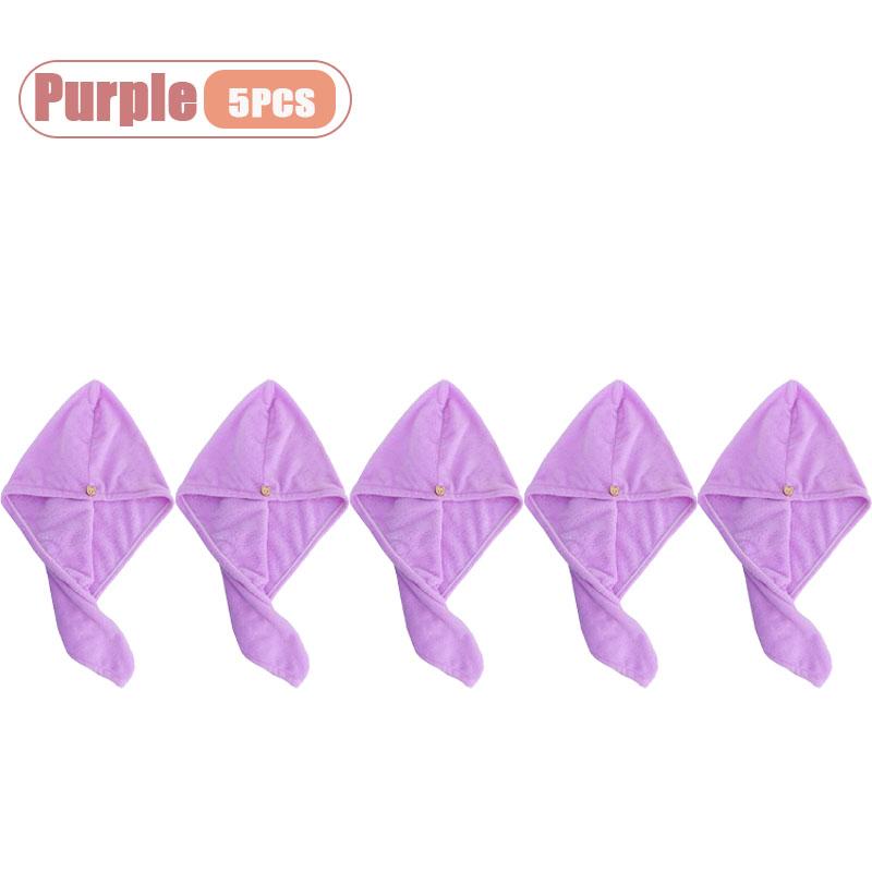 1-10PCS Womens Hair Drying Turban Coral Velvet Quick Dry Towel Cap Long Hair Shampoo Bathroom Toiletries Wraps Accessories