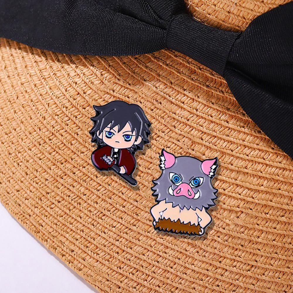 5 Pcs/set Demon Slayer Anime Cosplay Brooches Cute Character Pins Clothing Backpack Lapel Badges Jewelry Accessories Gifts