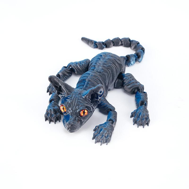 3D-gedruckte haarlose Katzenfigur, realistische bewegliche Sphynx-Katze Spielzeug, niedliches Fidget-Spielzeug & Heimdeko für Liebhaber