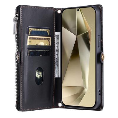 015 Style For Samsung Galaxy A16 5G/A16 4G Case TPU+PU Leather Wallet Phone Cover with Straps