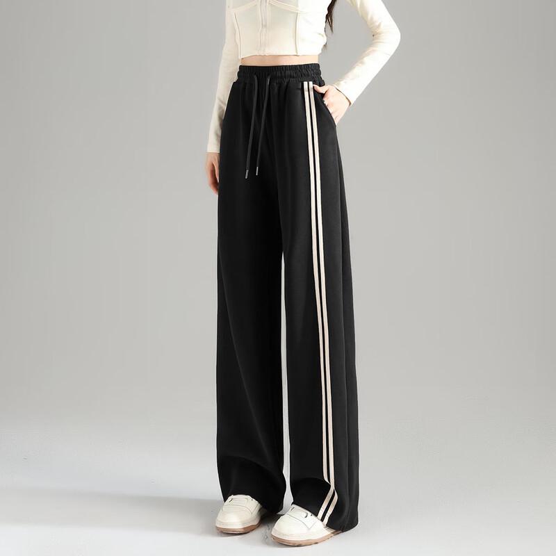 TonLion Women's High-Waist Contrast Side Stripe Trousers