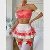 European & American Sexy Temptation Maid Lingerie 4-Piece Set