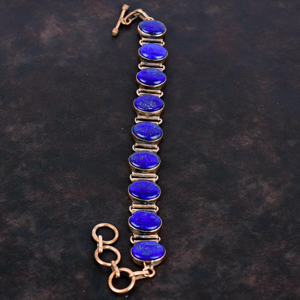 Lapislazuli Armband Kupferarmband verstellbares Kettenarmband Edelsteinarmband von höchster Qualität Kupferschmuck Geschenke für sie handgefertigtes Armband