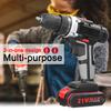 21V Multifunctional Electric Drill Cordless Drill High Power Lithium Battery Wireless Rechargeable Hand Drills Home DIY