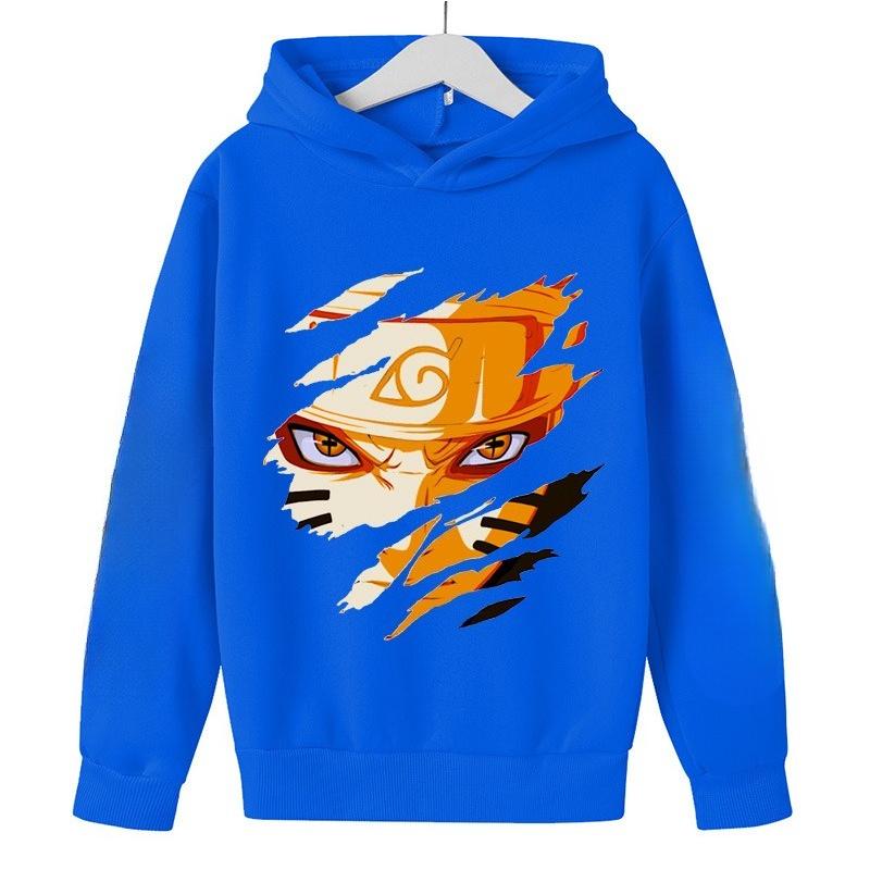 2025 New Naruto Print Children's Sports Hoodie, Autumn and Winter Boys' and Girls' Outdoor Warm Sweater Sweatshirt