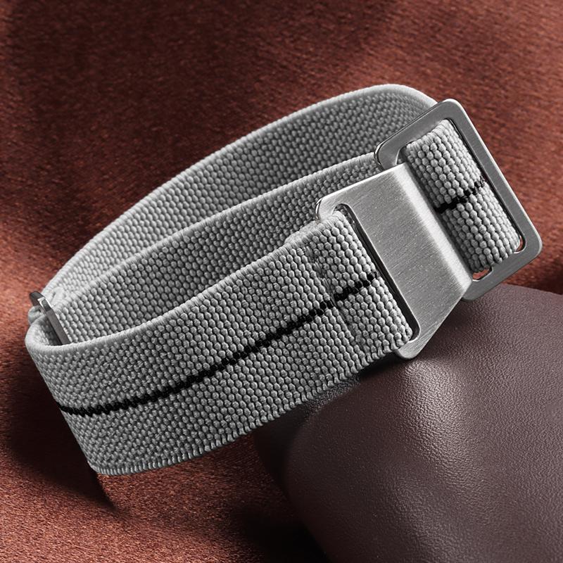 18/20/22mm Nylon Geflochtenes Uhrenarmband Elastisches Nylonarmband Französische Truppen Fallschirmtasche Universelles Handgelenkband Männer Frauen Sportarmband