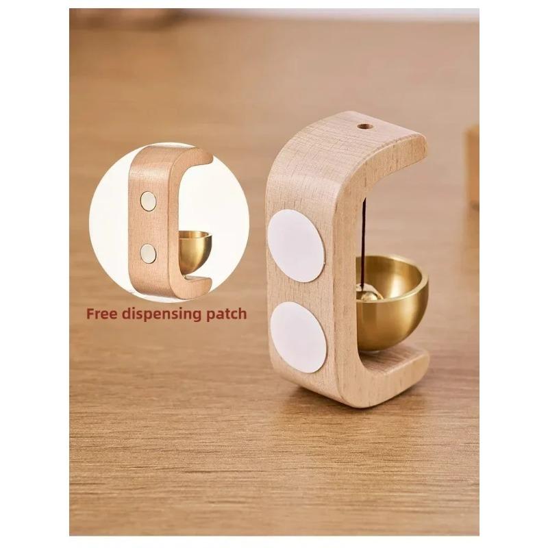 Door-shaped wooden doorbell, dopamine hanging ornament wind chime, household bell, entrance doorbell pendant