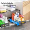Under-Sink Organizer: Tiered Pull-Out Basket for Kitchen & Bathroom Storage.
