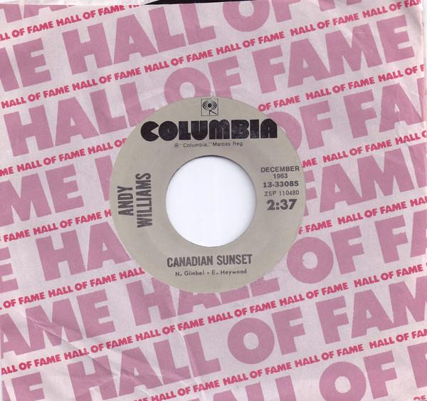 

7inch Record ANDY WILLIAMS Canadian Sunset The Hawaiian Wedd 1333085 Columbia US Jazz Used