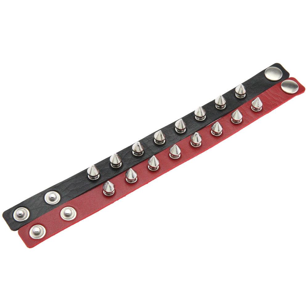 Black Red Goth Bracelets For Women Punk Boho Emo Spike Rivets PU Leather Bracelet Cuff Bangles Festival Jewelry Party Gifts