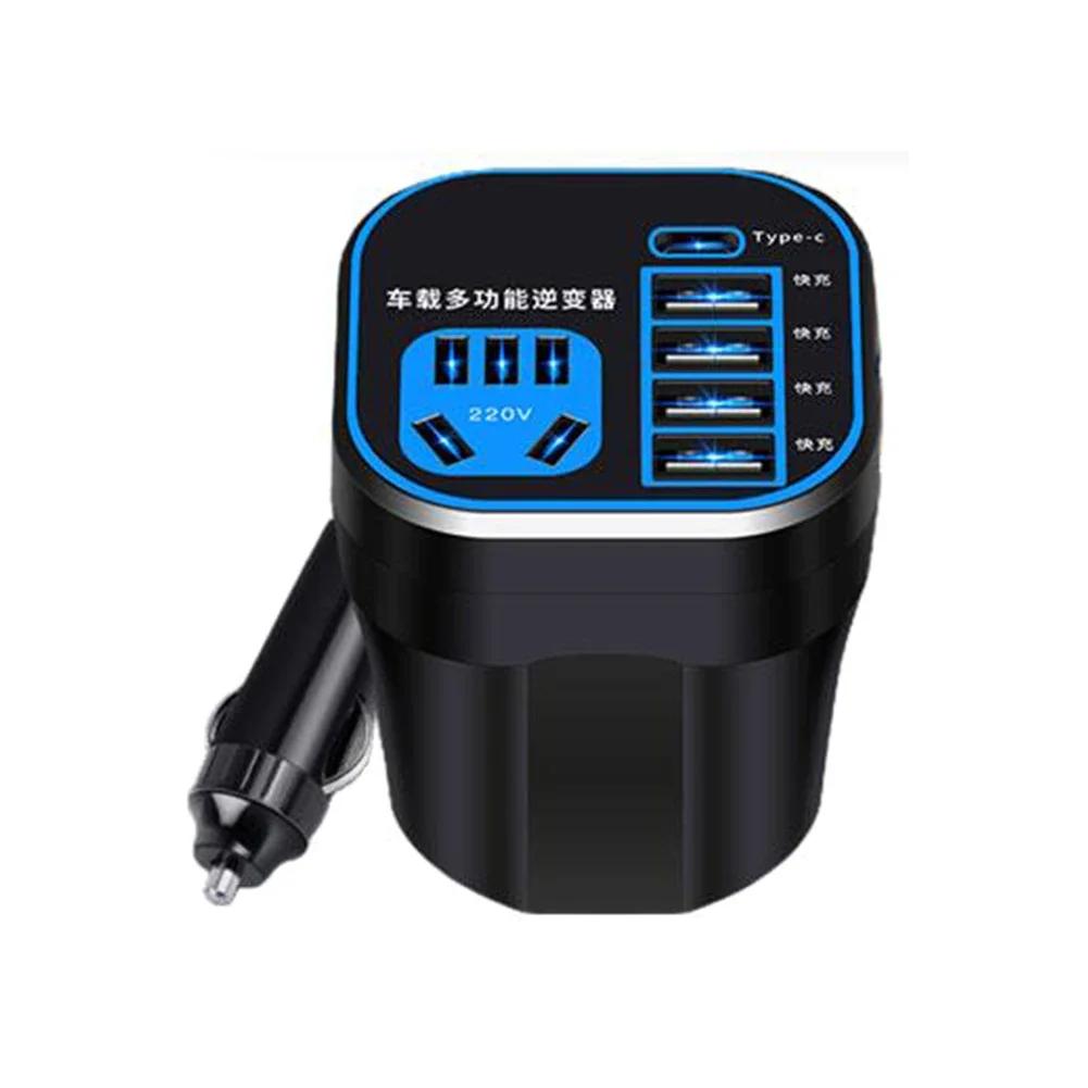 Car Power Inverter 12V/24V TO 220V Voltage Converter 4USB Ports Charger Socket Auto Power Inverters MAX 200W