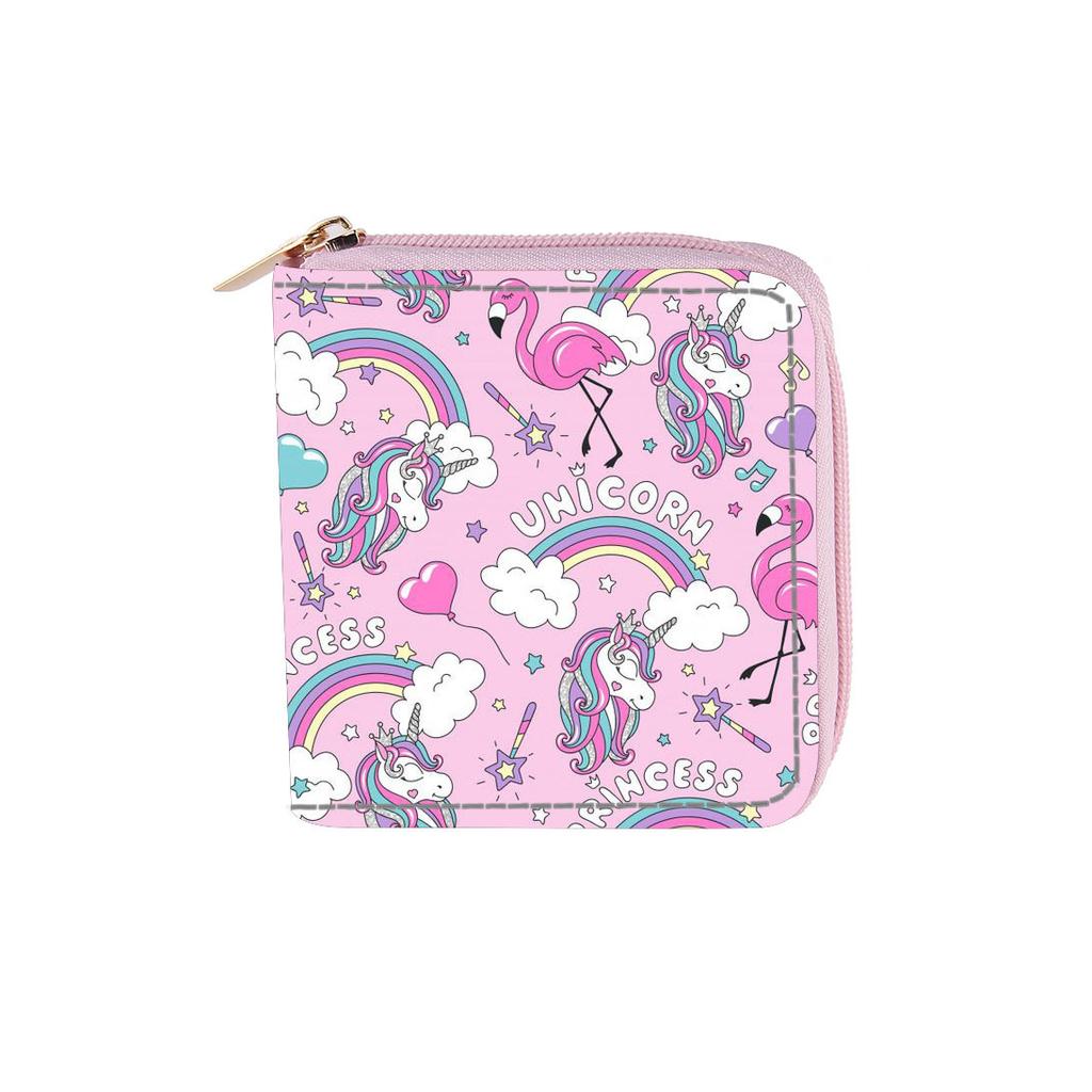 New Unicorn Short Zipper Small Wallet, Rainbow Wallet.