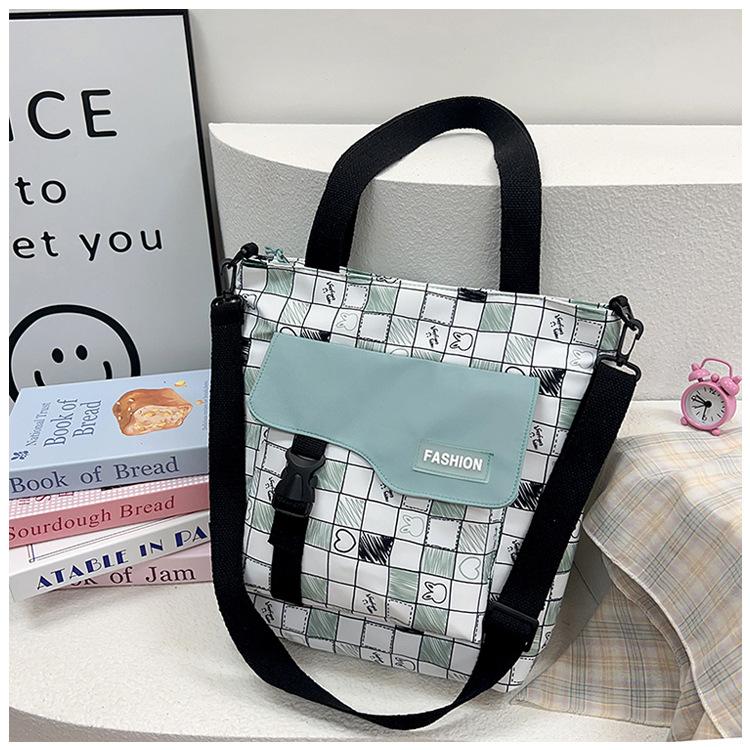 

Холщовая сумка, свежая и универсальная сумка через плечо, женская повседневная сумка большой вместимости, сумка-мессенджер с принтом зелёный