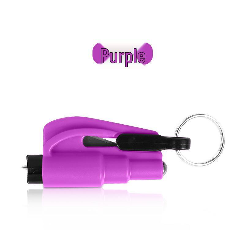 

Three-in-One Car Keychain: Emergency Window Breaker and Escape Tool Bagged